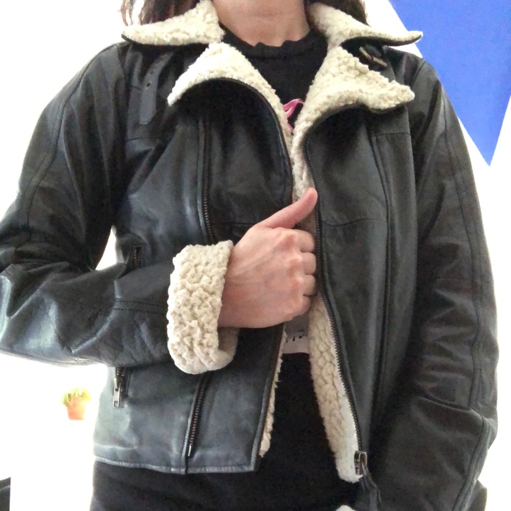 Aviator leather jacket Size 36